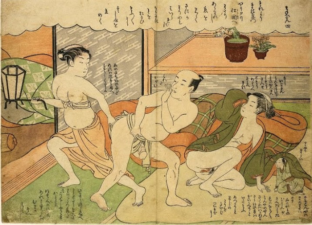 Hành trình học đạo làm tình của chàng hạt đậu trong bộ tranh Shunga của Harunobu | Nghệ Thuật Xưa