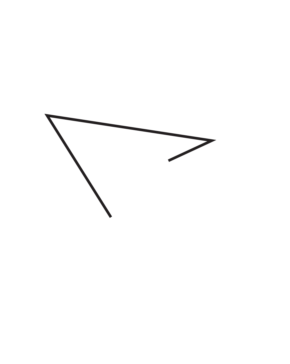 Bước 3: Vẽ cánh phải cho máy bay giấy