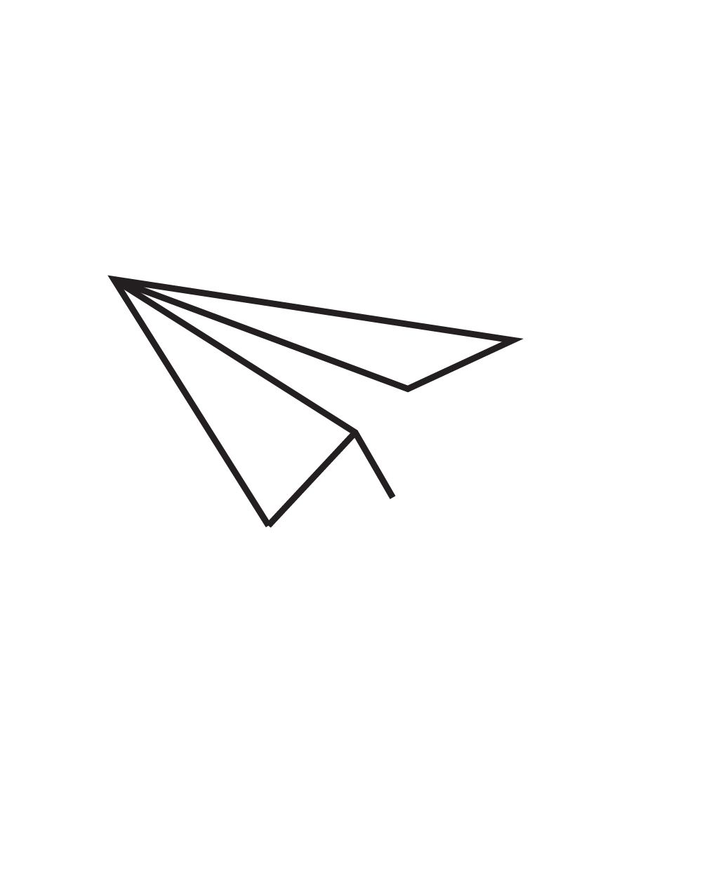 Bước 7: Hoàn thiện cánh trái của máy bay giấy