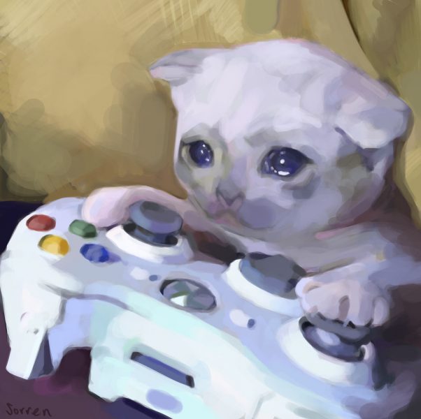 ảnh mèo khóc tranh vẽ cute