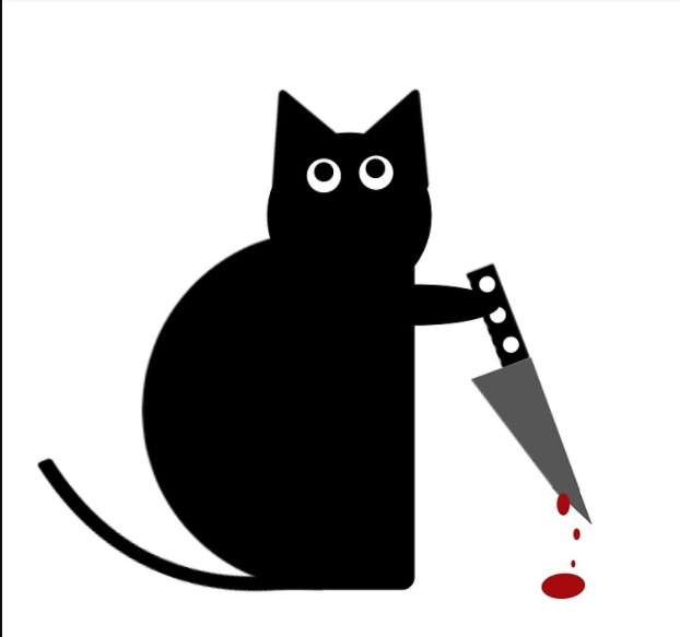 hình ảnh mèo cầm dao mặt ngơ ngác