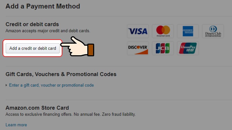 Nhấn chọn mục thanh toán bằng thẻ thanh toán quốc tế