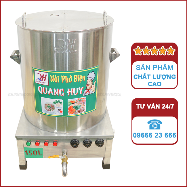 Nồi nấu phở 150 lít - Quang Huy