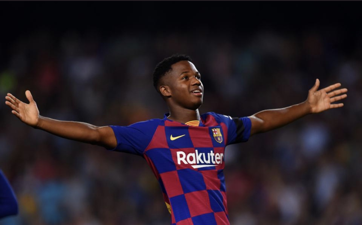 Barcelona's Ansu Fati becomes the youngest La Liga player to score 2 goals a single match in | Futball News