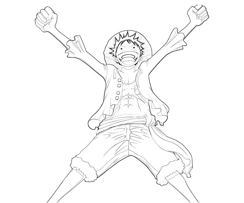 Tranh tô màu One Piece Luffy vươn vai chiến thắng